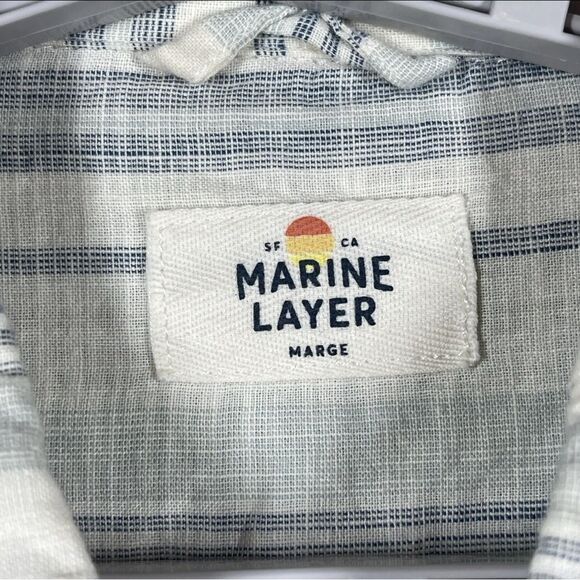 Marine Layer Stretch Selvage Men’s Short Sleeve Shirt size Marge (M/L) - Picture 6 of 10
